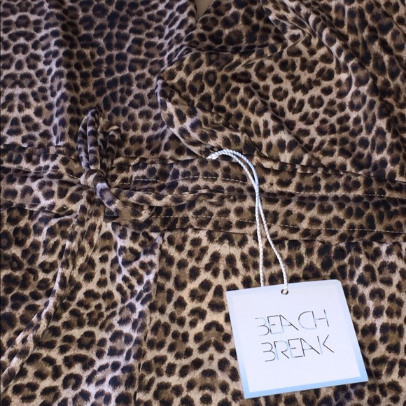 Beach Break Leopard Print Wide Leg Swim Pants NWT - Picture 2 of 8